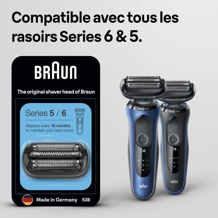 Tete de rasoir - BRAUN - Cassette Keypart Series 5 53B KP - Noir