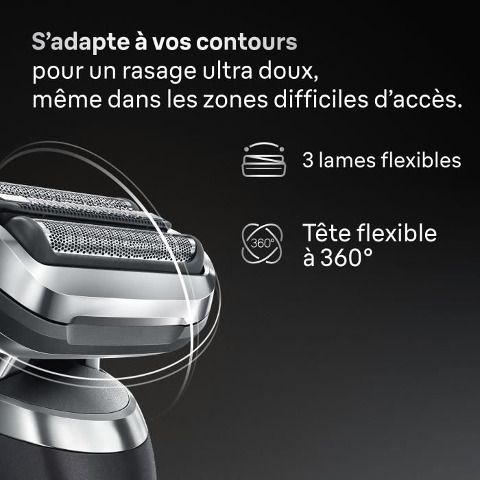 Tete de rasoir BRAUN Series 7 - 3 lames flexibles - Tete flexible a 360° - 100 % fabriqué en Allemagne