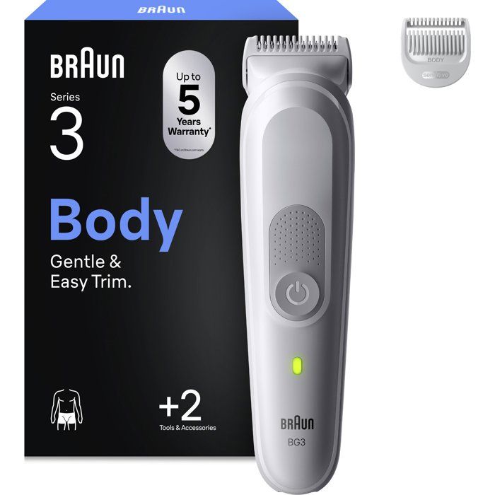Tondeuse pour le corps - BRAUN - BG3500 - 80 min - Étanche - Gris