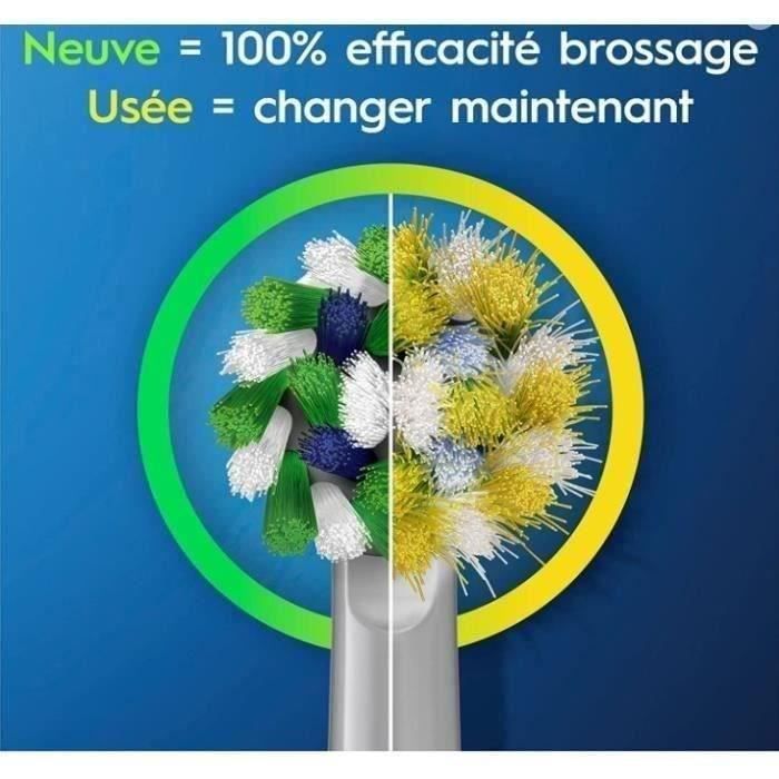 Brosse a Dents …lectrique Oral-B Pro 3 3000 Blanche - 2 Brossettes - Tete Ronde - 3 Modes de Brossage