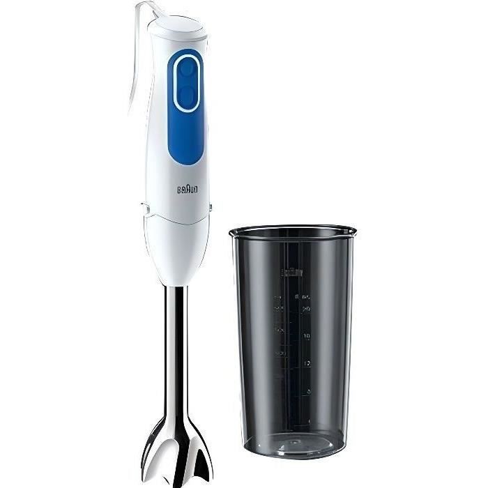 Mixeur plongeant BRAUN MQ3000WH Smoothie Plus - Pied mixeur Blanc et Bleu