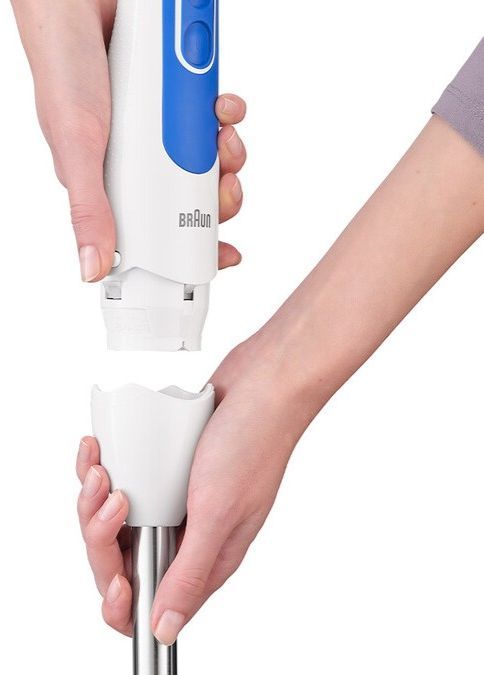 Mixeur plongeant - BRAUN - MultiQuick 3 MQ3005WH Cream - 750 W - Blanc - Bleu - Pour smoothie, gaspacho, soupe