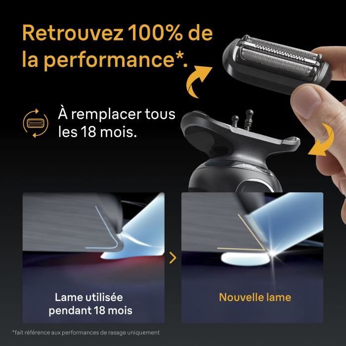 Tete de rasoir BRAUN Series 5 & 6 - 3 lames flexibles - 100 % fabriqué en Allemagne