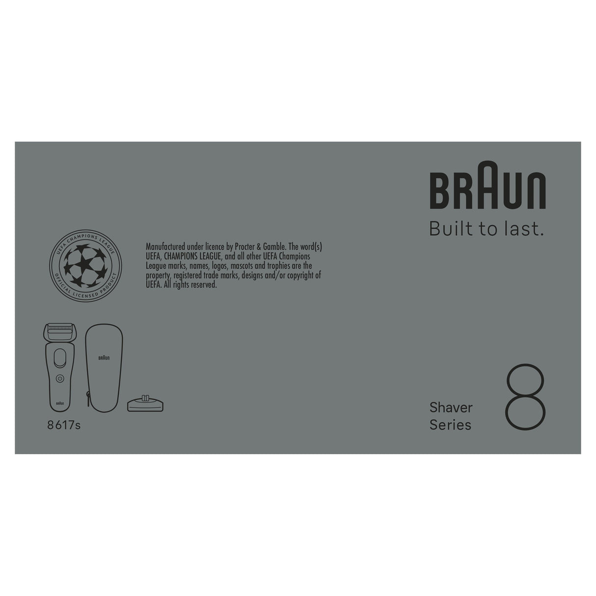 Rasoir électrique BRAUN Series 8 - Noir - Autonomie 60 minutes - Charge rapide 5 minutes