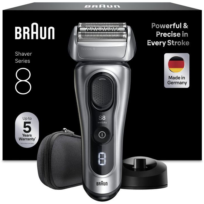 Rasoir électrique BRAUN Series 8 - Noir - Autonomie 60 minutes - Charge rapide 5 minutes