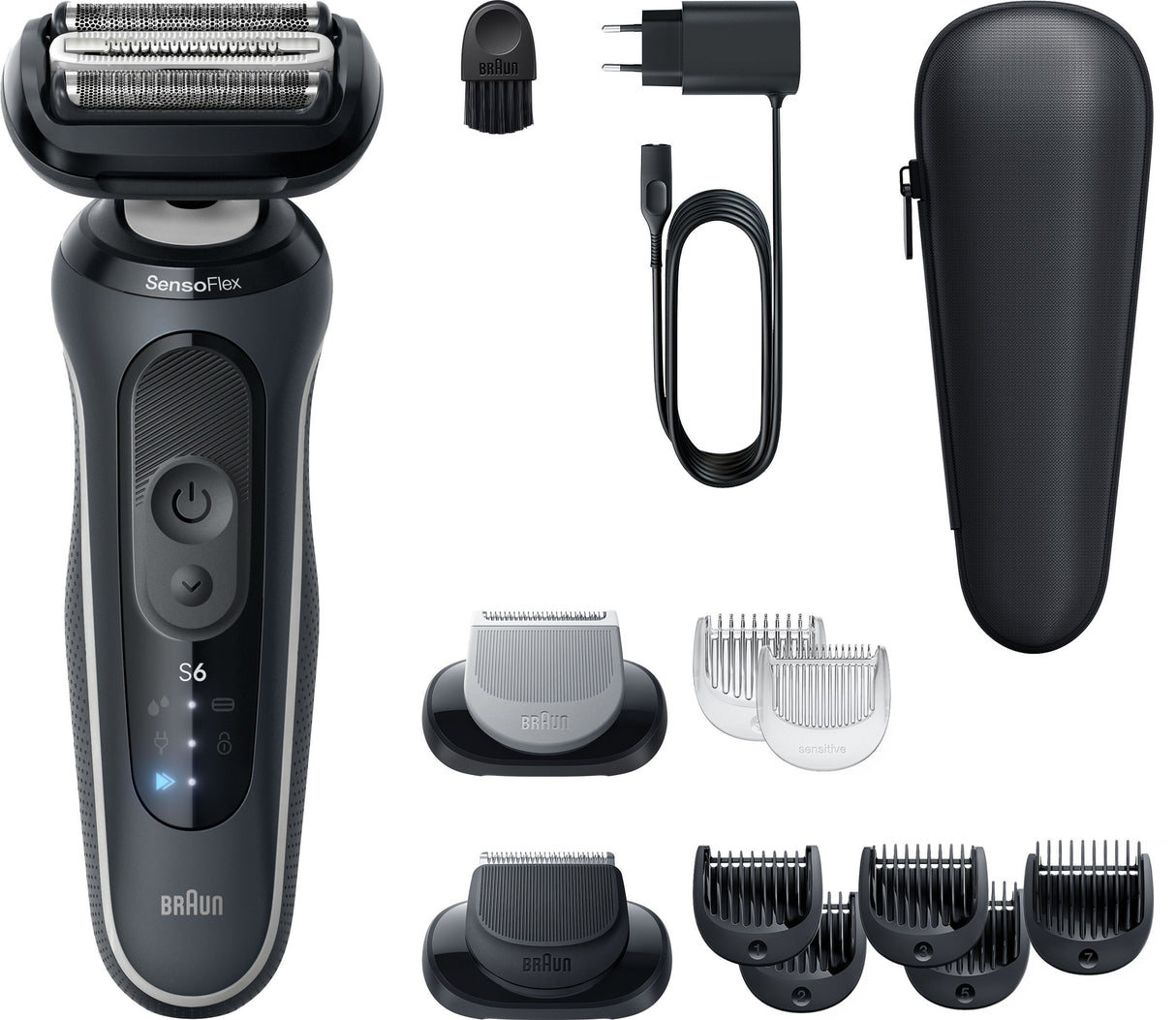 Rasoir électrique BRAUN Series 6 - Noir - Autonomie 60 minutes - Charge rapide 5 minutes