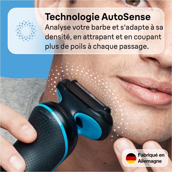 Rasoir électrique BRAUN Series 6 - Noir - Autonomie 60 minutes - Charge rapide 5 minutes