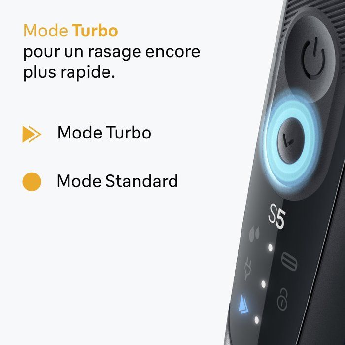 Rasoir électrique BRAUN Series 5 - Noir et bleu - Autonomie 50 minutes - Charge rapide 5 minutes