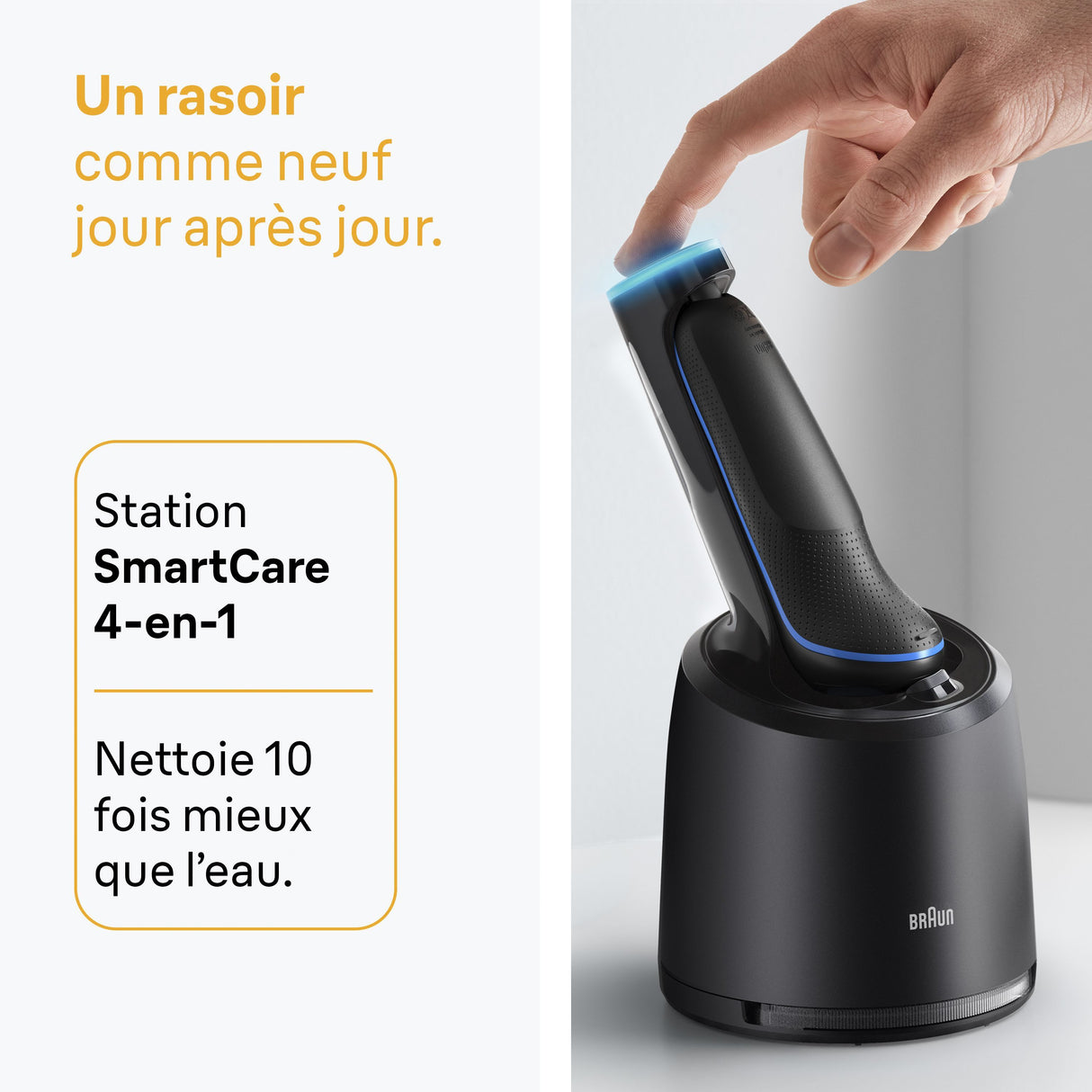 Rasoir électrique BRAUN Series 5 - Noir et bleu - Autonomie 50 minutes - Charge rapide 5 minutes