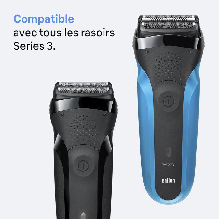 Tete de rasoir BRAUN Series 3 - 2 grilles - 100 % fabriqué en Allemagne