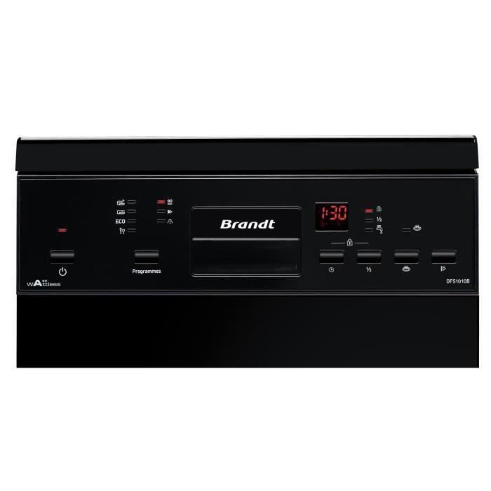 Lave-vaisselle pose libre BRANDT DFS1010B - 10 couverts - Induction - L45cm - 47dB - Noir