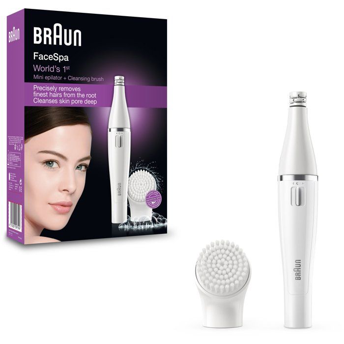 Braun FaceSpa 810 Épilateur Électrique Femme Visage et Épilation, Brosse Nettoyante, Pour Épilation et Nettoyage Du Visage