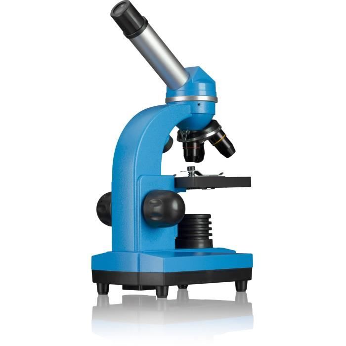 Microscope étudiant BIOLUX SEL - BRESSER JUNIOR - grossissement 40x-1600x - kit d'expérimentation - bleu