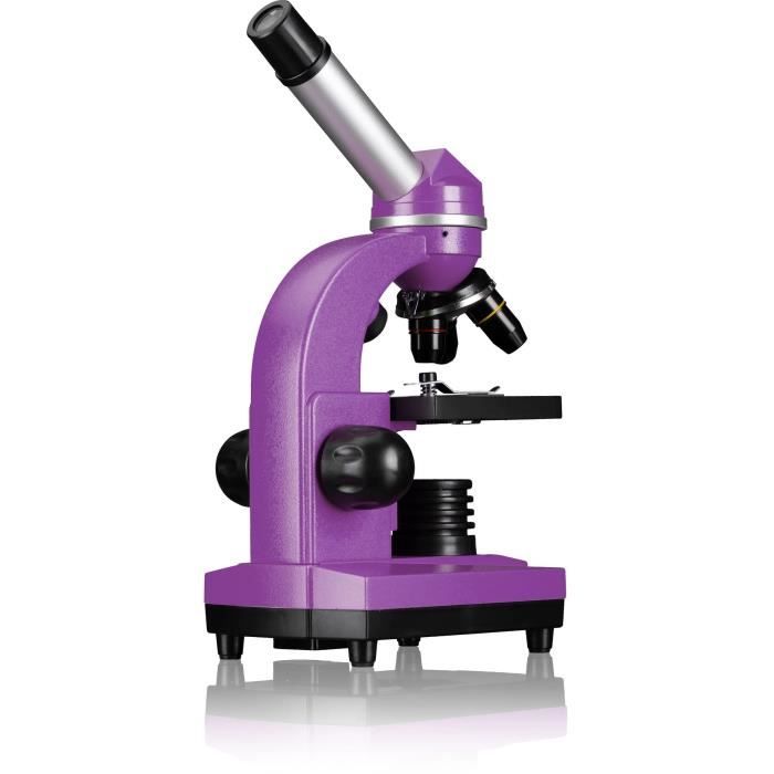 Microscope étudiant BIOLUX SEL - BRESSER JUNIOR - grossissement 40x-1600x - kit d'expérimentation - violet