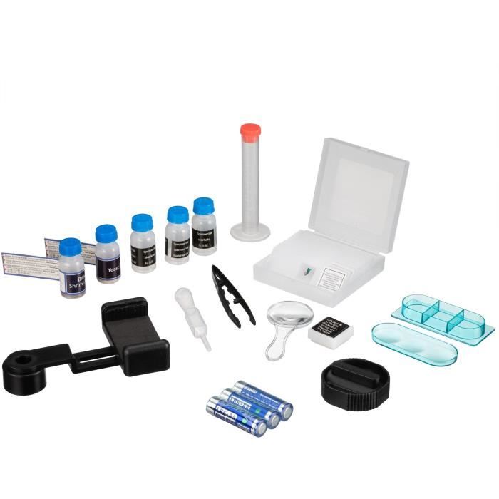 Microscope 40x-640x - BRESSER JUNIOR - Éclairage LED - kit d'expérimentation - violet
