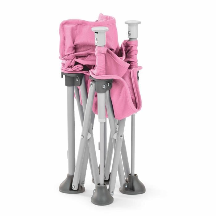 BRIGHT STARS Rehausseur de chaise, Rose, pliable, nomade, de voyage, Léger et facile a nettoyer, Sac de transport inclus