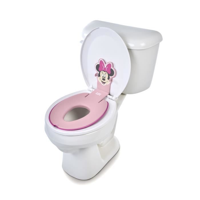 DISNEY BABY- MINNIE- Réducteur de lunette de toilette enfant universel adhésif?, innovant, Installation rapide, semi-permanent