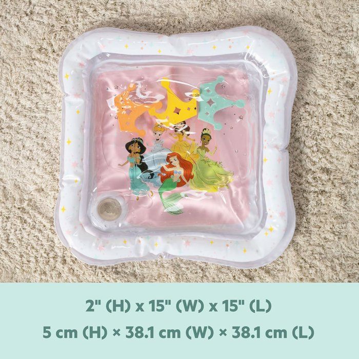 DISNEY BABY PRINCESSES Tapis d'eau bébé - Jeu sensoriel d'éveil, Gonflable, Des la naissance, Facile a nettoyer, cadeau bébé