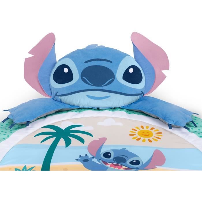 DISNEY BABY - STITCH - Tapis de sol éveil bébé, évolutif, arche avec jouets sensoriels, peluche, miroir, coussin Stitch, hochet