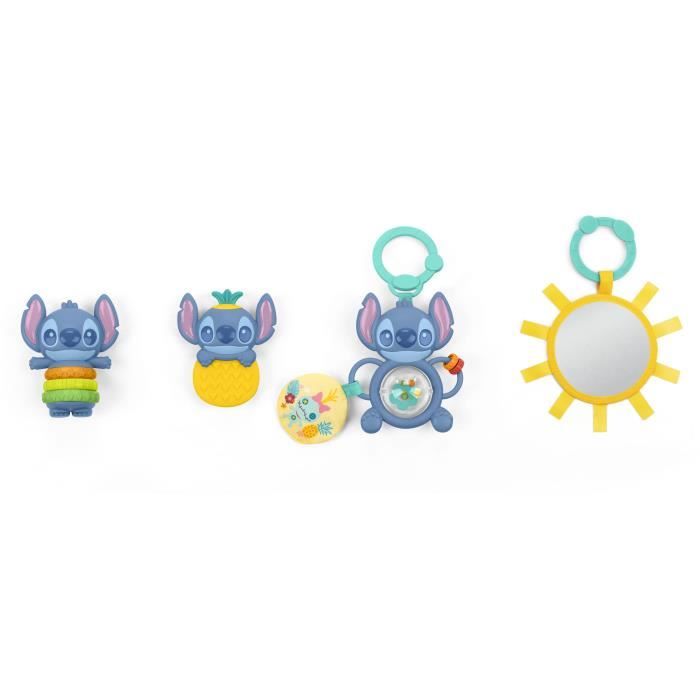 DISNEY BABY - STITCH - Coffret Cadeau Naissance? - 4 jouets bébé , Hochet, Anneau de dentition, Jouets multisensoriels