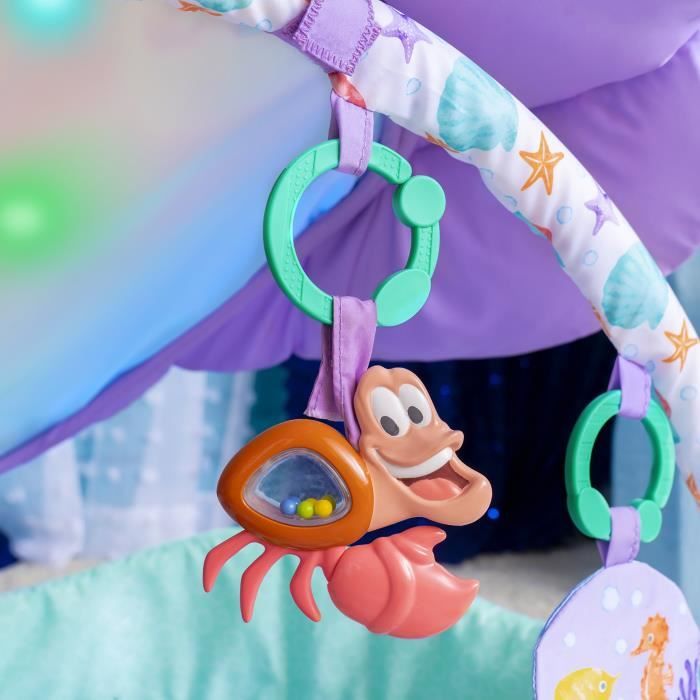 DISNEY BABY -PETITE SIRENE- Tapis d'éveil bébé évolutif Arche, jouets sensoriels et musicaux, guirlande lumineuse, Cadeau Noel bébé