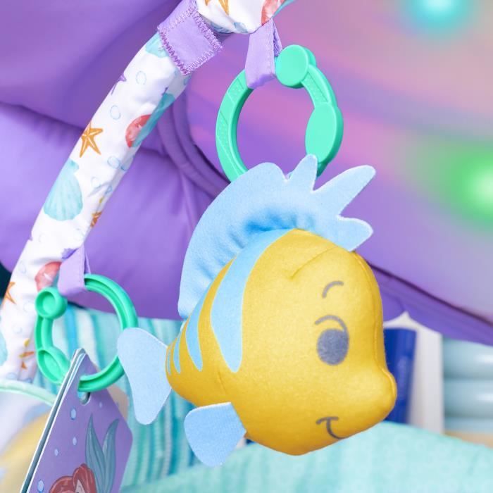 DISNEY BABY -PETITE SIRENE- Tapis d'éveil bébé évolutif Arche, jouets sensoriels et musicaux, guirlande lumineuse, Cadeau Noel bébé