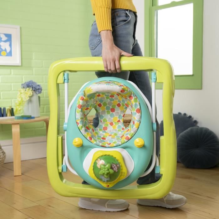 BRIGHT STARTS Trotteur bébé évolutif et pliable 2-en-1 - Wanderlights - Jouet d'éveil amovible, Musique, Hauteur Réglable