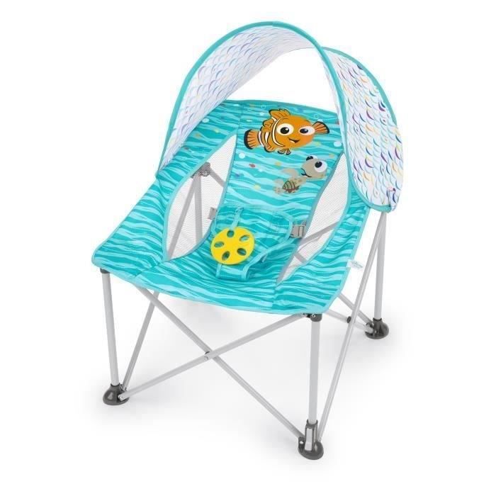 DISNEY BABY- NEMO- Transat bébé pliable Pop 'N Chill, pare soleil SPF +50 et sac de transport inclus