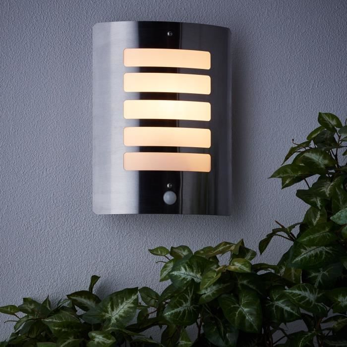 Applique extérieure avec détecteur TODD Acier - Brilliant - 1x60W - Ampoule incandescente non fournie (E27)