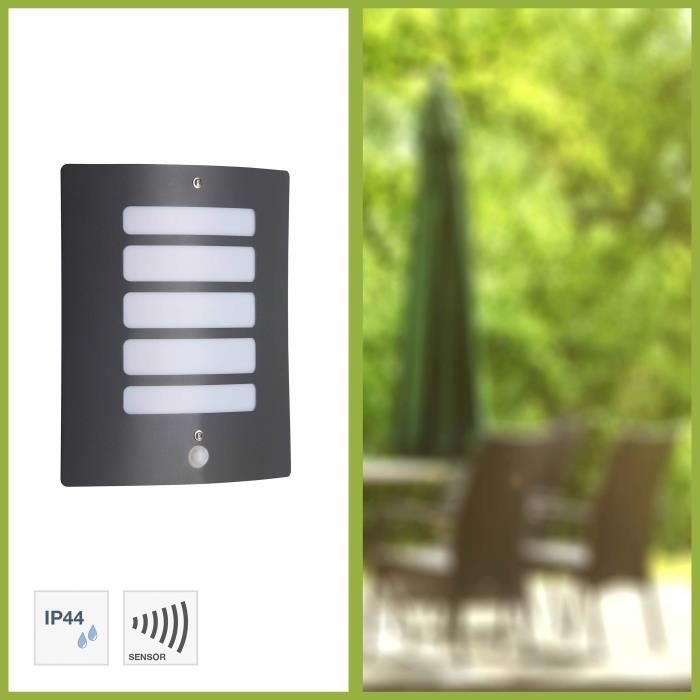 Applique extérieure avec détecteur TODD - BRILLIANT - Anthracite - Métal/Plastique - IP44