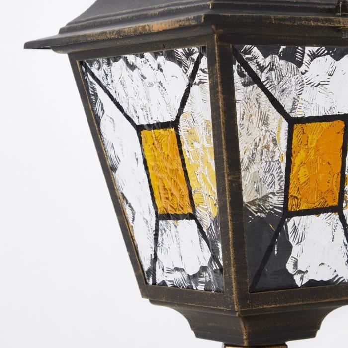 Borne extérieure JANEL - BRILLIANT - noir doré - métal/verre - E27 max 60W - IP44