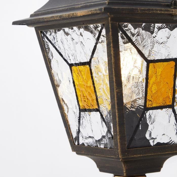 Borne extérieure JANEL - BRILLIANT - noir doré - métal/verre - E27 max 60W - IP44