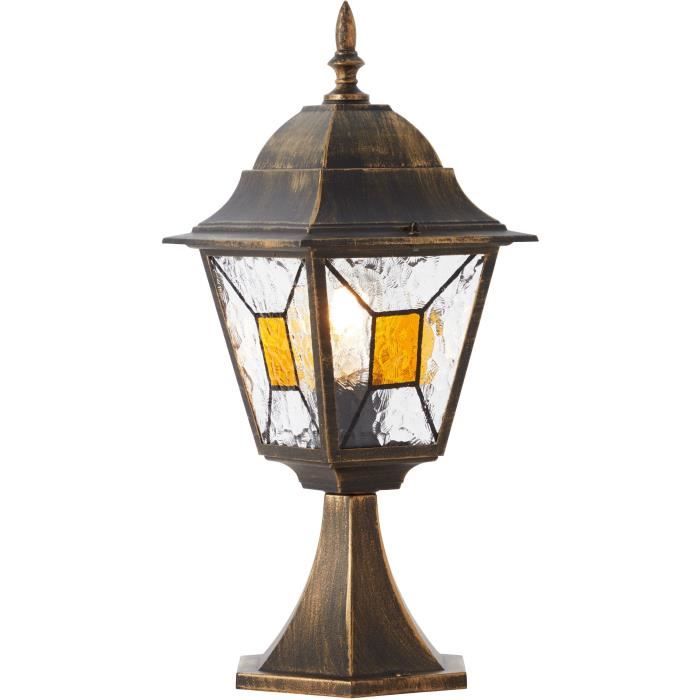 Borne extérieure JANEL - BRILLIANT - noir doré - métal/verre - E27 max 60W - IP44