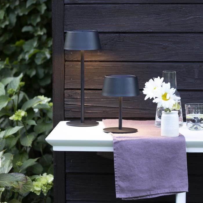 Lampe de table d'extérieur - BRILLIANT - PICCO - LED et solaire - Métal et plastique - 5 W - Noir dépoli