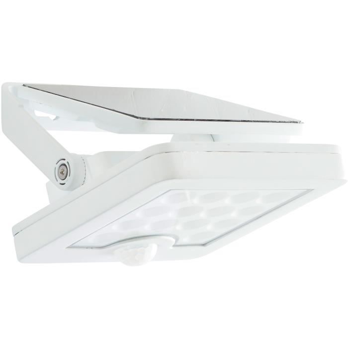 Applique extérieure - BRILLIANT - LUTON - LED et solaire - Détecteur de mouvement - Plastique et métal - 4 W - Blanc