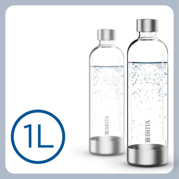 Pack 2 Bouteilles BRITA - Pour machine SodaONE - Capacité 1L - PET