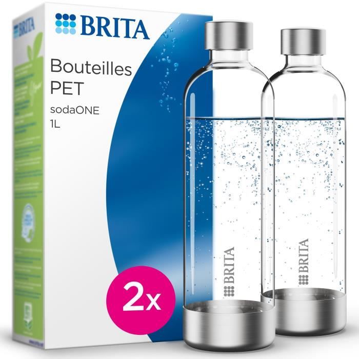 Pack 2 Bouteilles BRITA - Pour machine SodaONE - Capacité 1L - PET