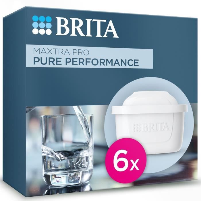 Cartouche BRITA - MAXTRA PRO Pure Performance All-In-1 - Pack de 6 - Jusqu'a 900L d'eau filtrée
