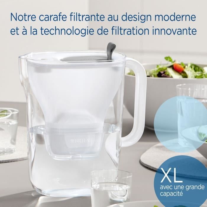 Carafe filtrante BRITA Style XL grise (3,6L) inclus 1 cartouche filtrante MAXTRA PRO All-in-1