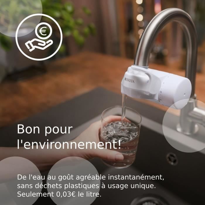 Pack 1 Filtre a eau - BRITA - ON TAP V - 600 L d'eau filtrÈe / 4 mois - Compatible systeme de filtration sur robinet ON TAP V