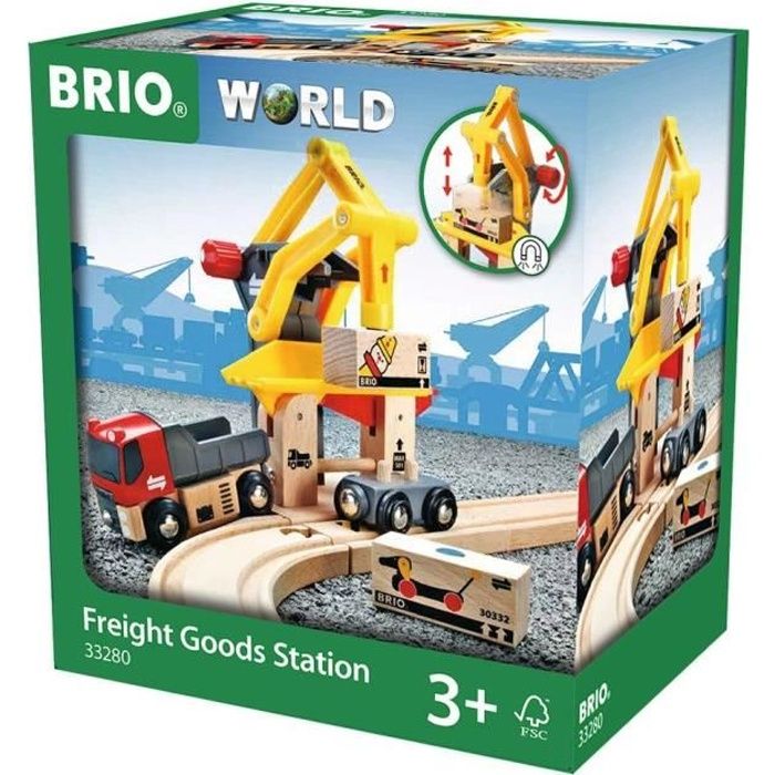 Brio World Grue de Chargement de Marchandises - Accessoire pour circuit de train en bois - Ravensburger - Mixte des 3 ans - 33280