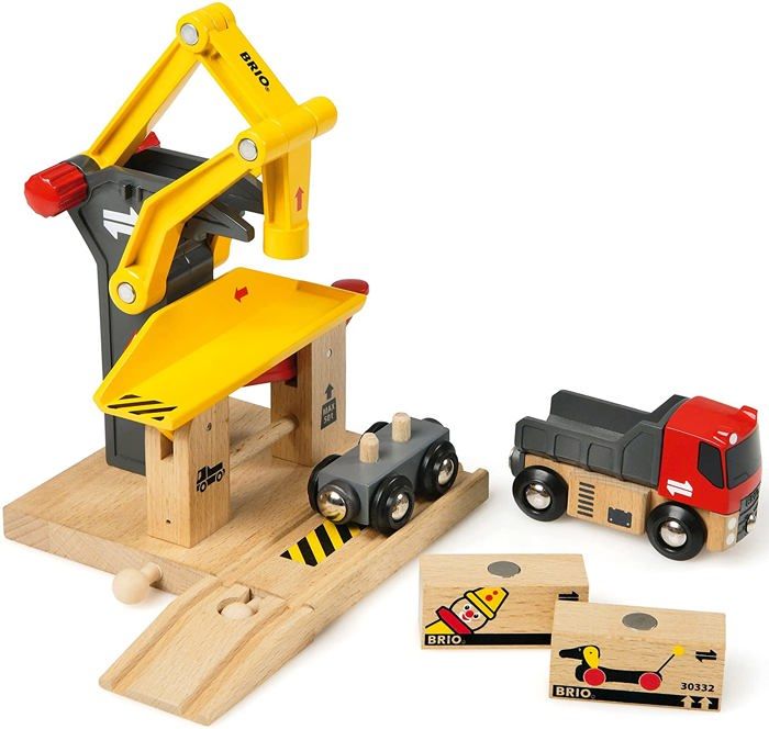 Brio World Grue de Chargement de Marchandises - Accessoire pour circuit de train en bois - Ravensburger - Mixte des 3 ans - 33280