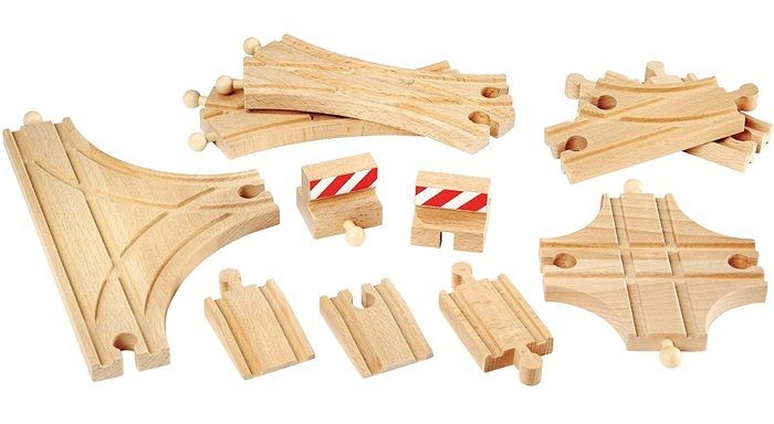 BRIO World - 33307 - Coffret Evolution Avance 11 Rails - Accessoire pour circuit de train en bois - Assortiment de rails - des 3