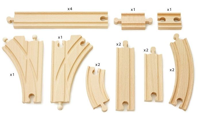 Coffret Evolution IntermÈdiaire 16 Rails - BRIO - 33402 - Circuit de train en bois pour enfant des 3 ans