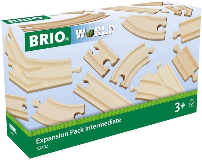Coffret Evolution IntermÈdiaire 16 Rails - BRIO - 33402 - Circuit de train en bois pour enfant des 3 ans