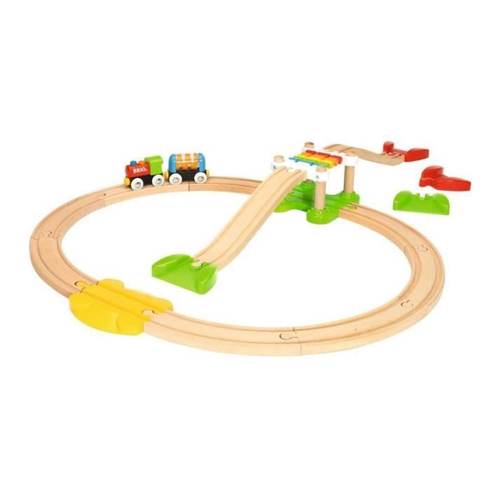 Circuit de train en bois BRIO Mon Premier Circuit de DÈcouverte - Coffret 18 pieces - Des 18 mois
