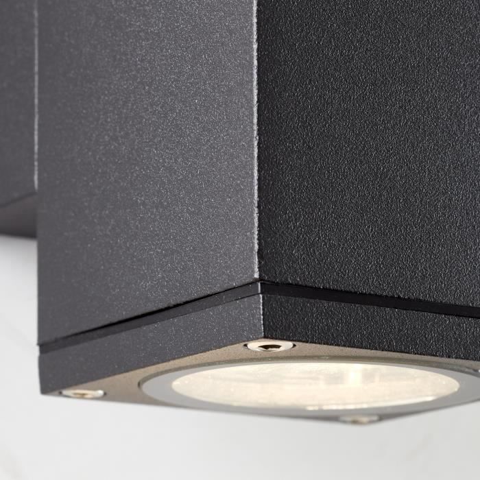 Applique murale extérieure - BRILLIANT - HALLY - Métal et verre - Anthracite - GU10 LED - 1 x 10 W IP44