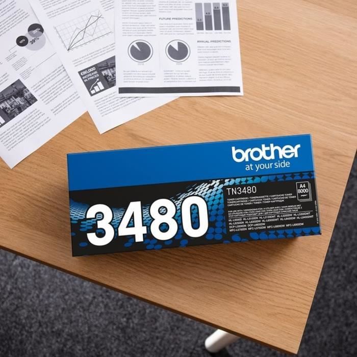 Cartouche de toner BROTHER TN3480 a rendement ÈlevÈ - Noir