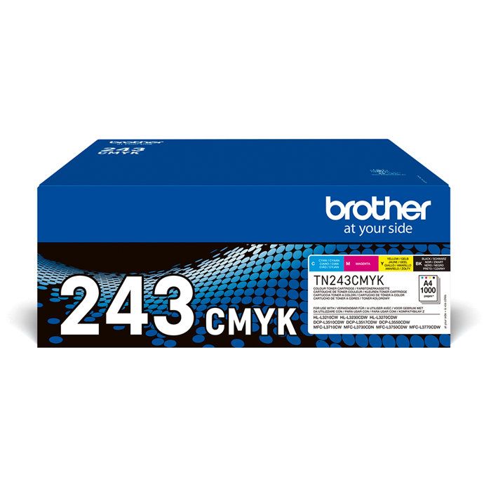 Pack 4 toners Brother TN-243CMYK - Impression jusqu'a 1 000 pages