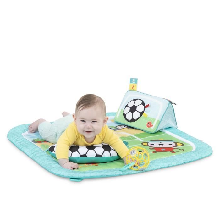 BRIGHT STARTS Tapis d'Eveil bébé Football, Arche de jeu avec jouets Oball, Musique et Lumieres, Cadeau Noel bébé